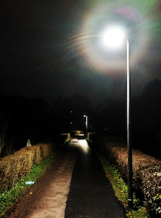Beleuchtung Galerie: Eine Lampe im Dunkeln in den Kleingärten Trier-Olewig, 2